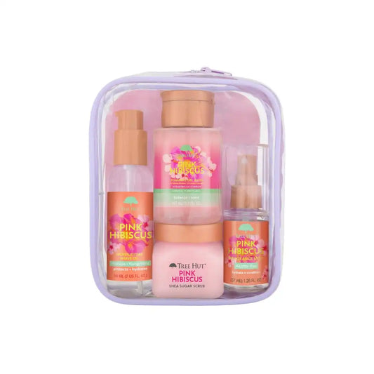 Tree Hut Hibiscus Everything Shower Gift Set, 4 Piece Kit, Travel Size