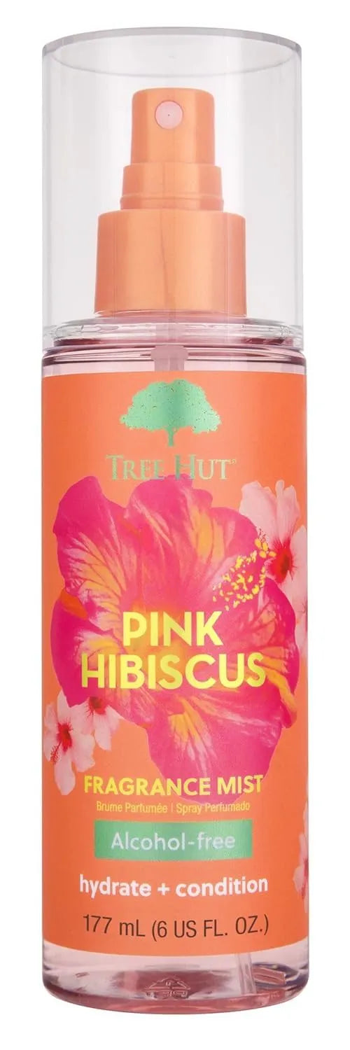 Tree Hut Pink Hibiscus Hair & Body Mist, Alcohol-Free Body Spray, 6 Fl Oz