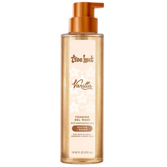 Tree Hut Vanilla Body Wash with Shea Butter, Pump Bottle, 18 Fl Oz