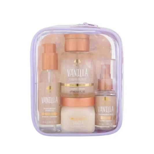 Tree Hut Vanilla Everything Shower Gift Set, 4 Piece Kit, Travel Size