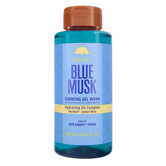 Tree Hut Body Wash, Blue Musk, 18 Fl Oz (Pack of 12)