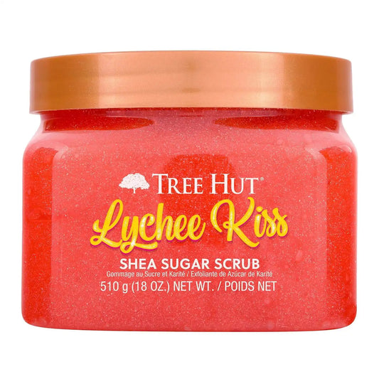 Tree Hut Lychee Kiss Body Scrub, Exfoliating Sugar Scrub, Vegan, 18 Oz